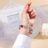 Natural Amethyst Purple Tower Crystal White Crystal Bracelet - Energy & Spirituality